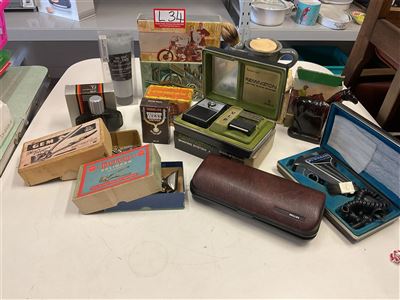 Collection Of Men's Shaving Gear, Clippers, Aftershave, Shaver, Shaving Brush And Cup Etc, Untested, "Sold As Is" Thumbnail