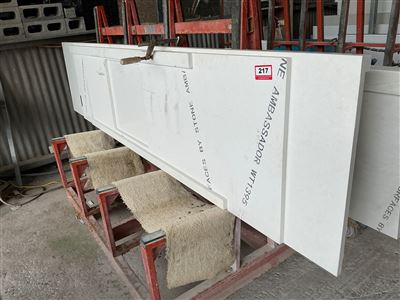Kitchen Bench Top - White - AMBASSADOR - with Sink Cutout -1@ 3040x 660  mm Thumbnail