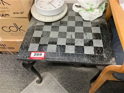 Marble Chess Table - 500 x 500 x 450 mm H Thumbnail