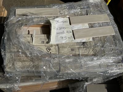Wall Tiles  - Beige Gloss -  100  x 300  mm - - 6 Boxes -8.5 M² Thumbnail