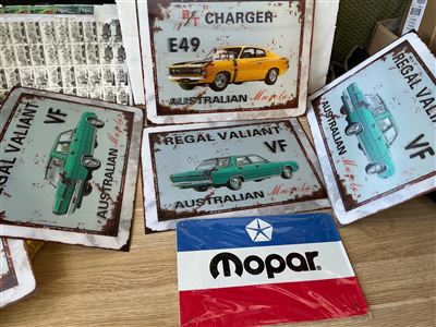 Valiant 3 D Posters x 4 and Mopar Sign Thumbnail