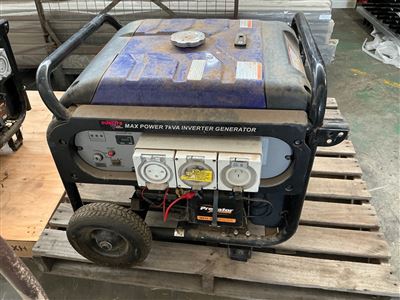 Dunlite 7 Kva Inverter Generator - Kohler Petrol Motor-240 Volt with 15 Amp and 32 Amp Outlets - Pull Start or Key Start - Missing Key - Has Surface Rust Thumbnail